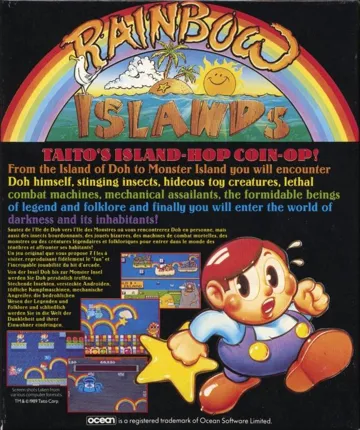 Rainbow Islands box cover back